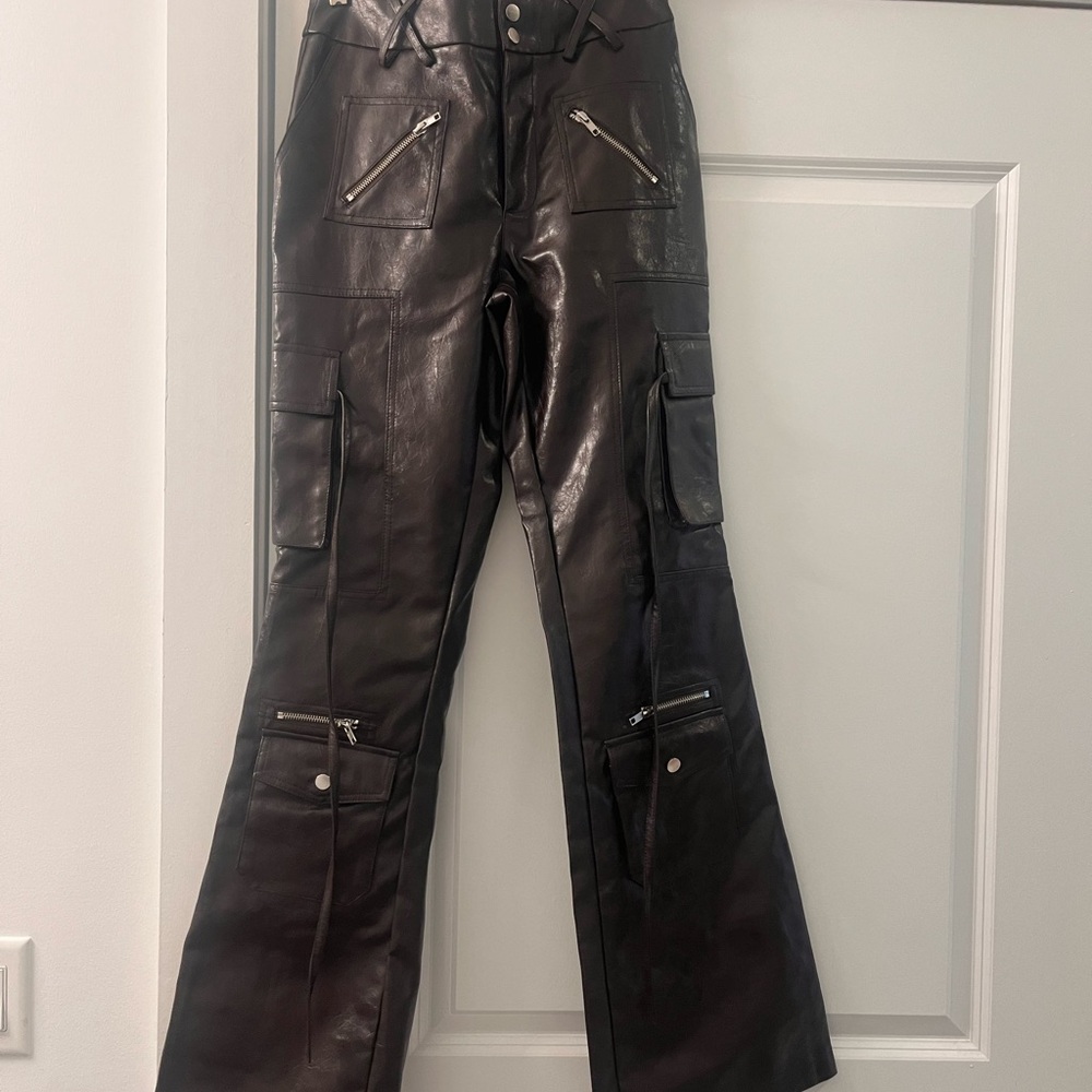 Fashion Nova Brown Leather Pants